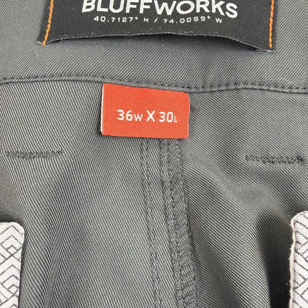 Bluffworks Ascender Chino Pants Mens 36x30 Gray Tailored Fit Travel Made In USA - Picture 3 of 9